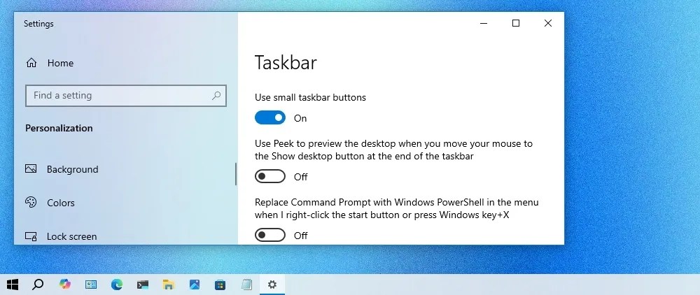 Smaller Taskbar