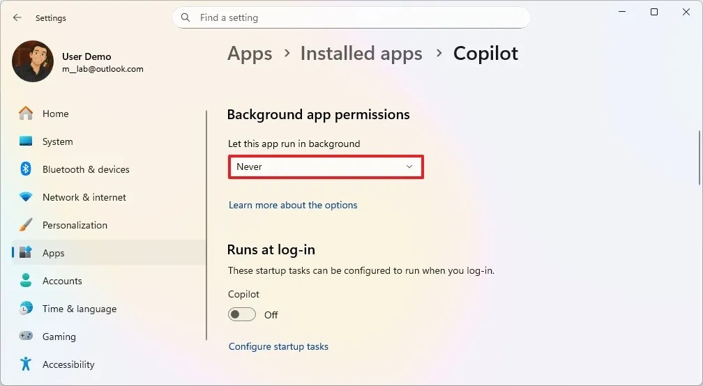 Windows 11 disable background apps