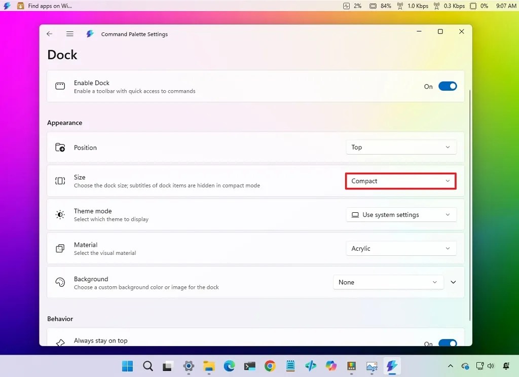 Command Palette Compact mode / Image: Mauro Huculak
