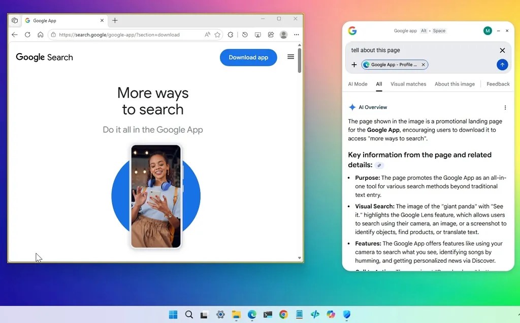 Google app screen share