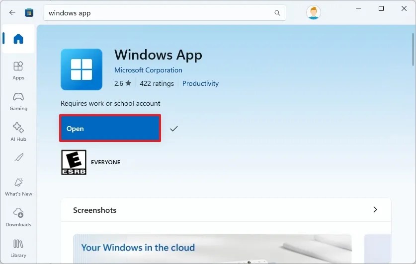Install Windows App