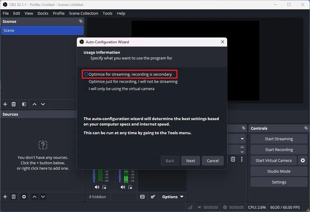 OBS Studio Auto-Configuration Wizard
