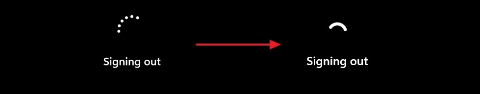 Old (left) and new (right) loading spinner