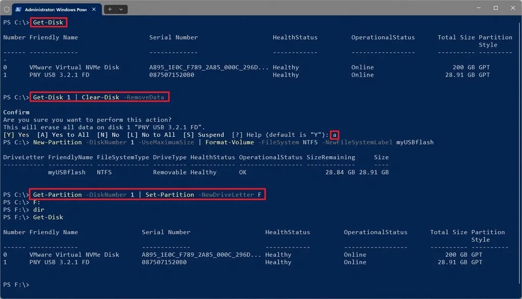 PowerShell fix USB drive