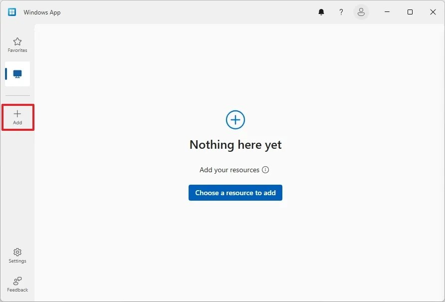 Windows App add new PC