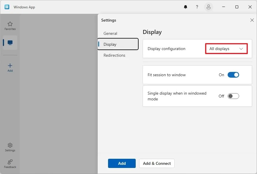 Display configuration