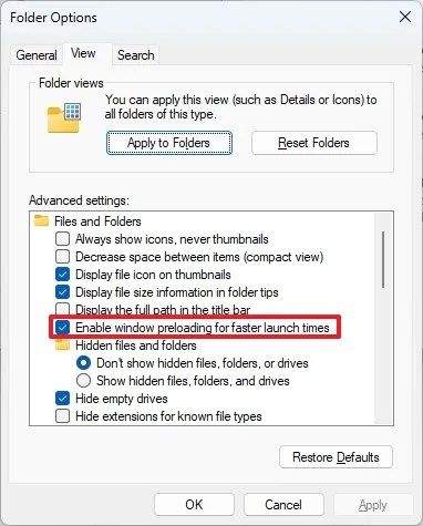 Enable window preloading for faster launch times