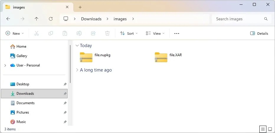 File Explorer new archival formats