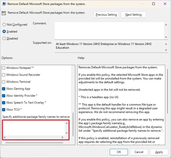 Remove Default Microsoft Store packages from the system / Image: Mauro Huculak