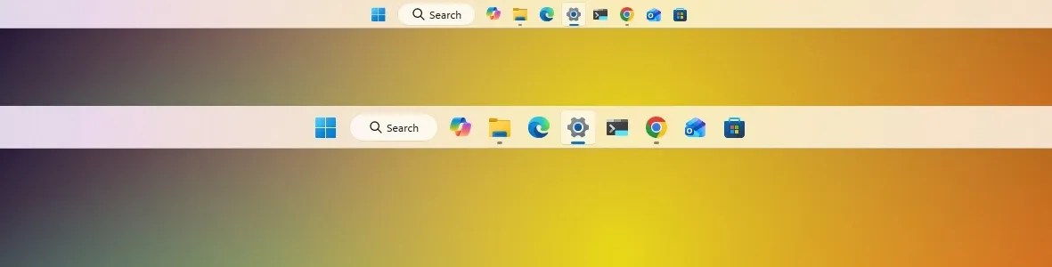 Smaller vs taller Taskbar