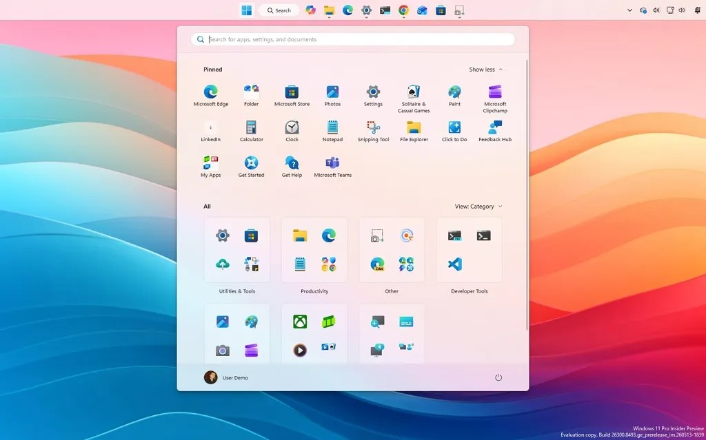 Taskbar top position