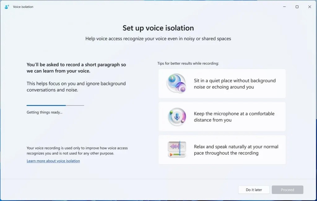 Voice Isolation setup