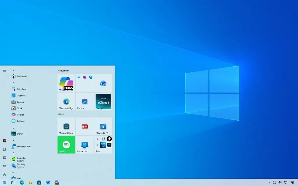 Windows 10 default desktop