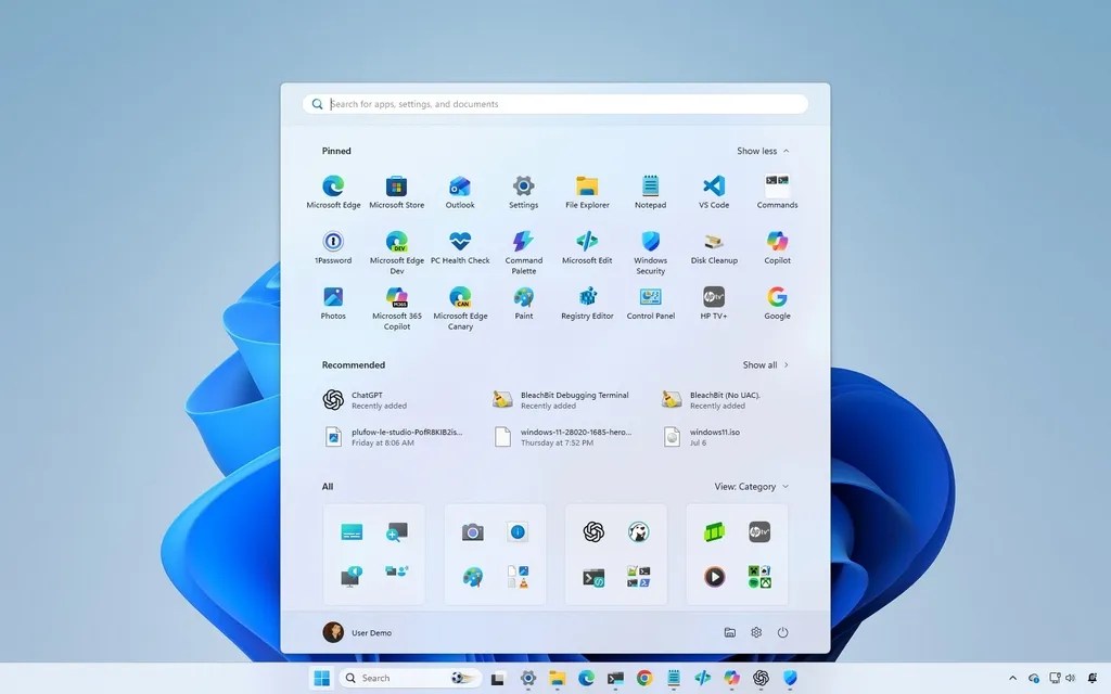 Windows 11 default desktop