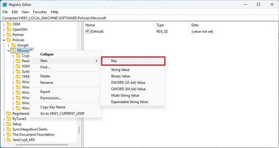 Edge key Registry