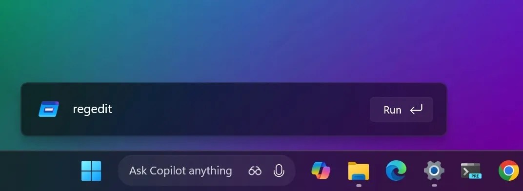 Windows 11 modern Run