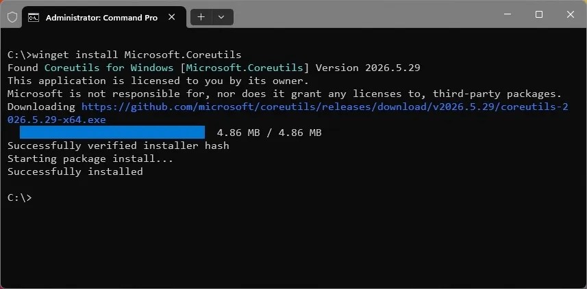 Install Microsoft Coreutils