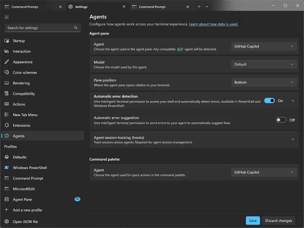 Intelligent Terminal settings