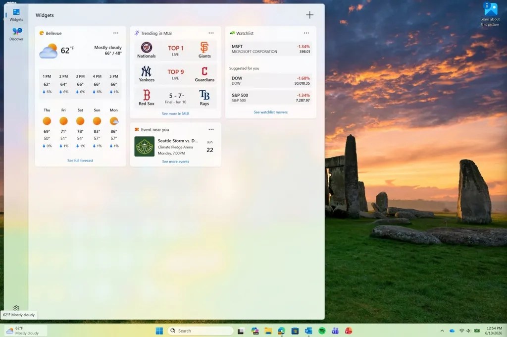 Widgets UI with new configuration