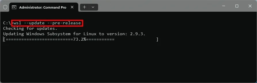 wsl update pre-release