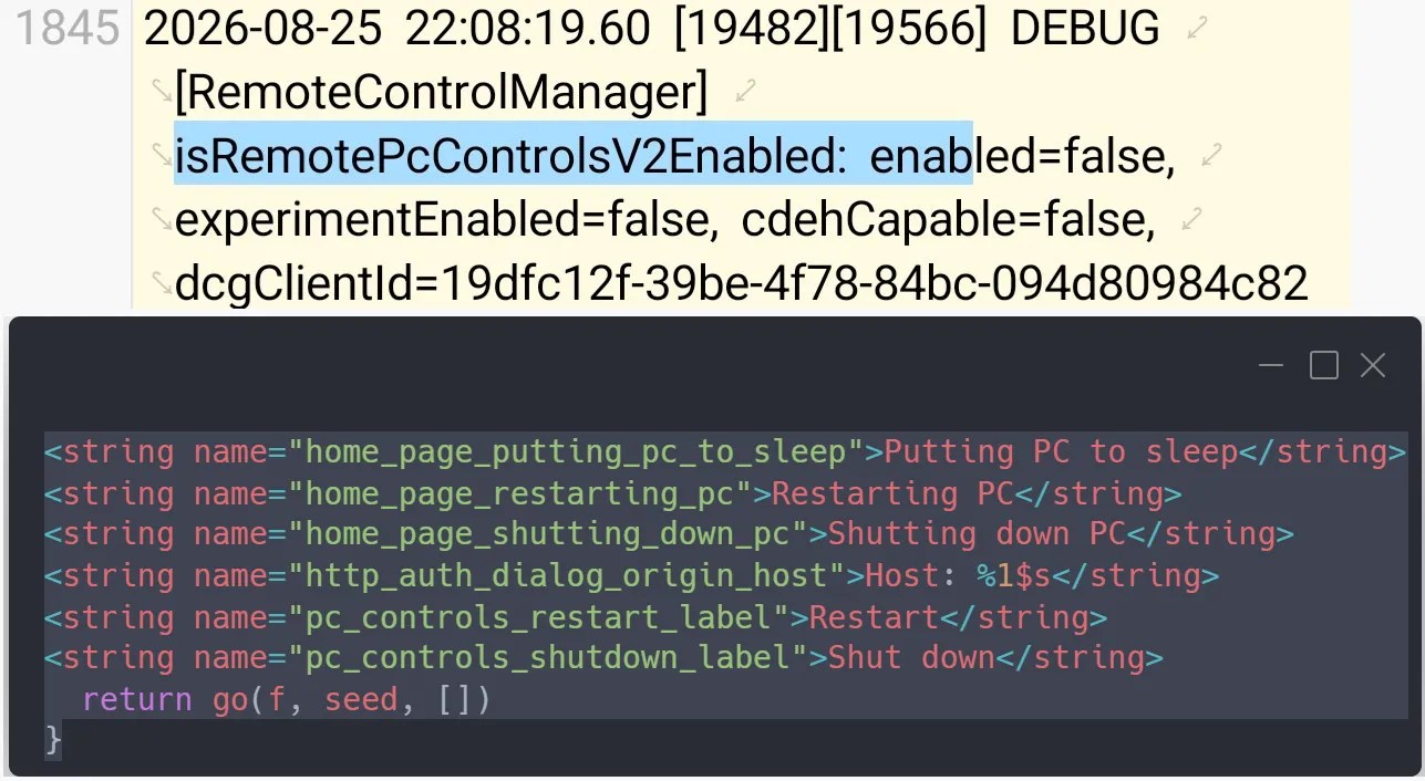 Android Windows 11 Remote PC power controls