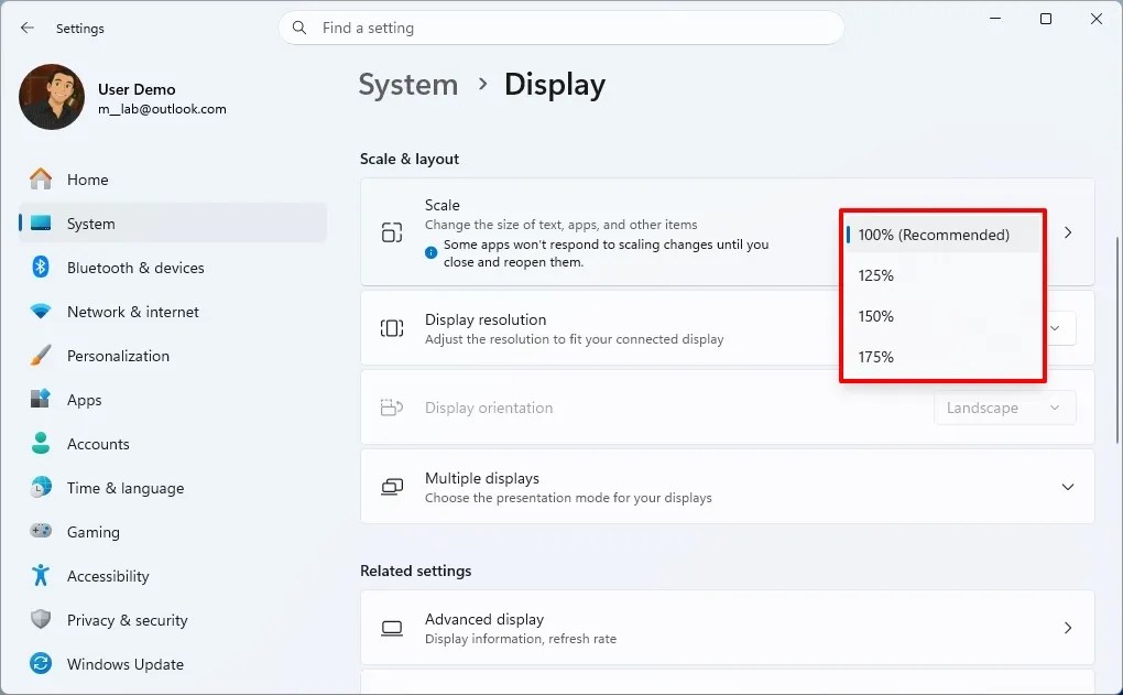 Change Taskbar scale size