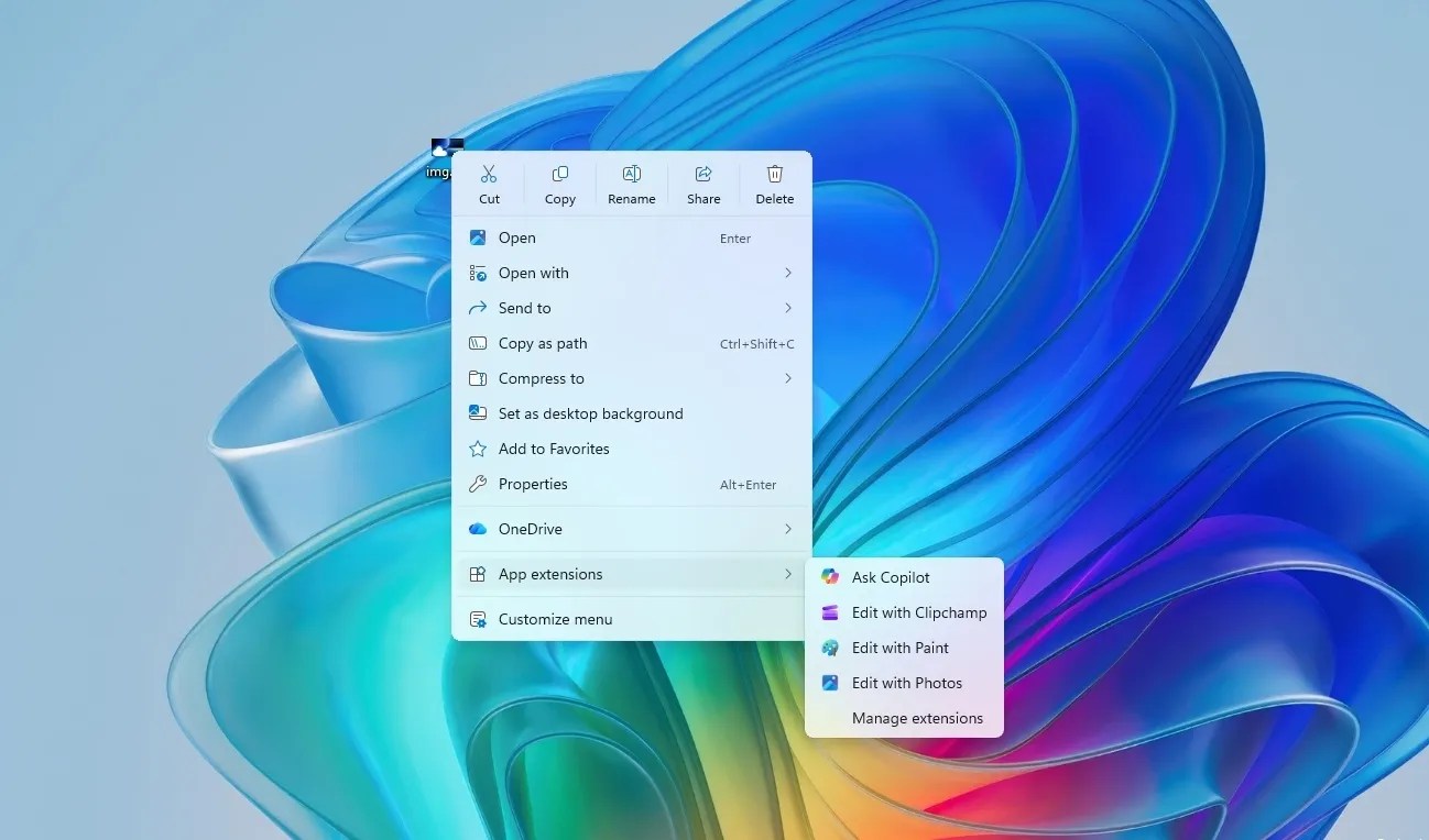 New context menu design / Image: Mauro Huculak