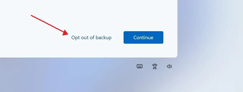 Out out of backup option