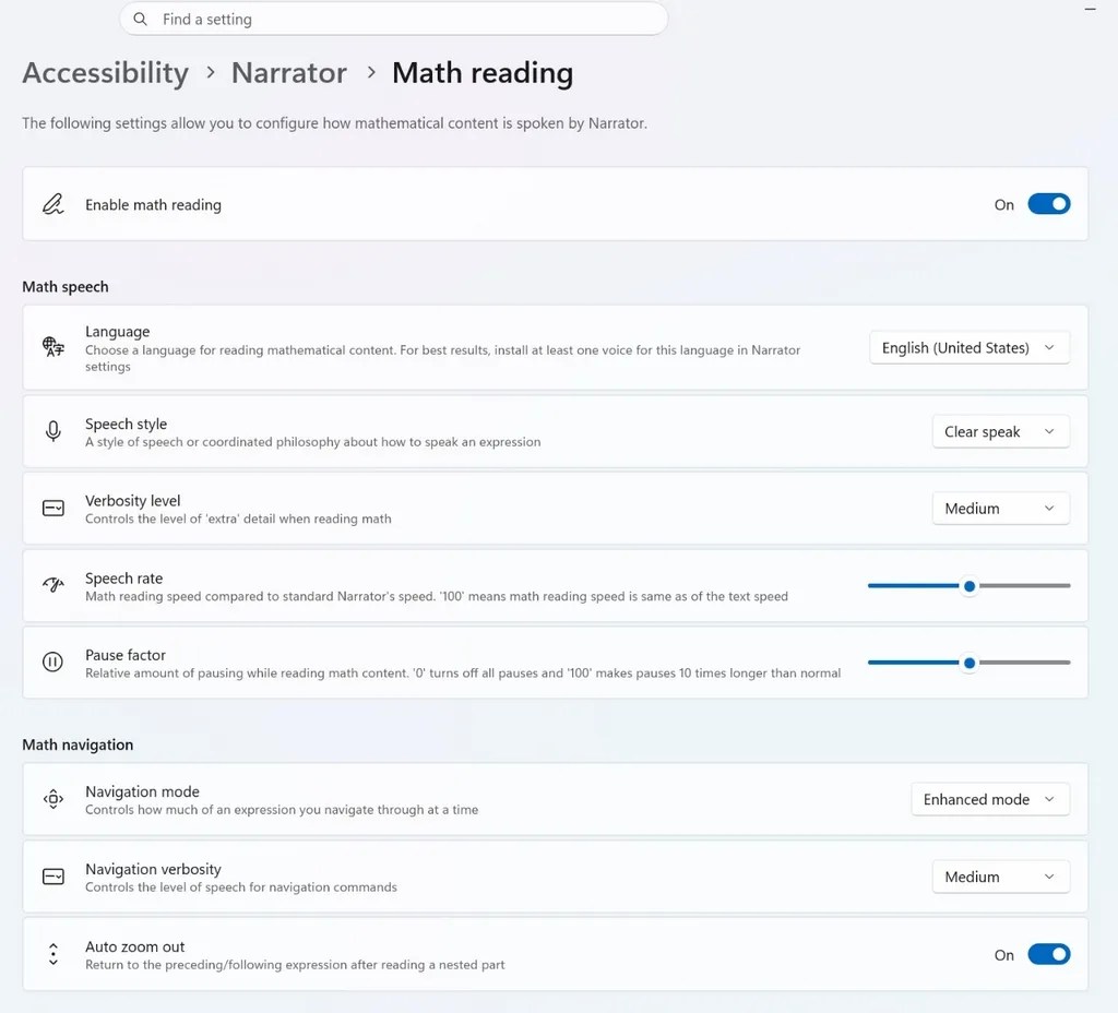 Narrator math reading