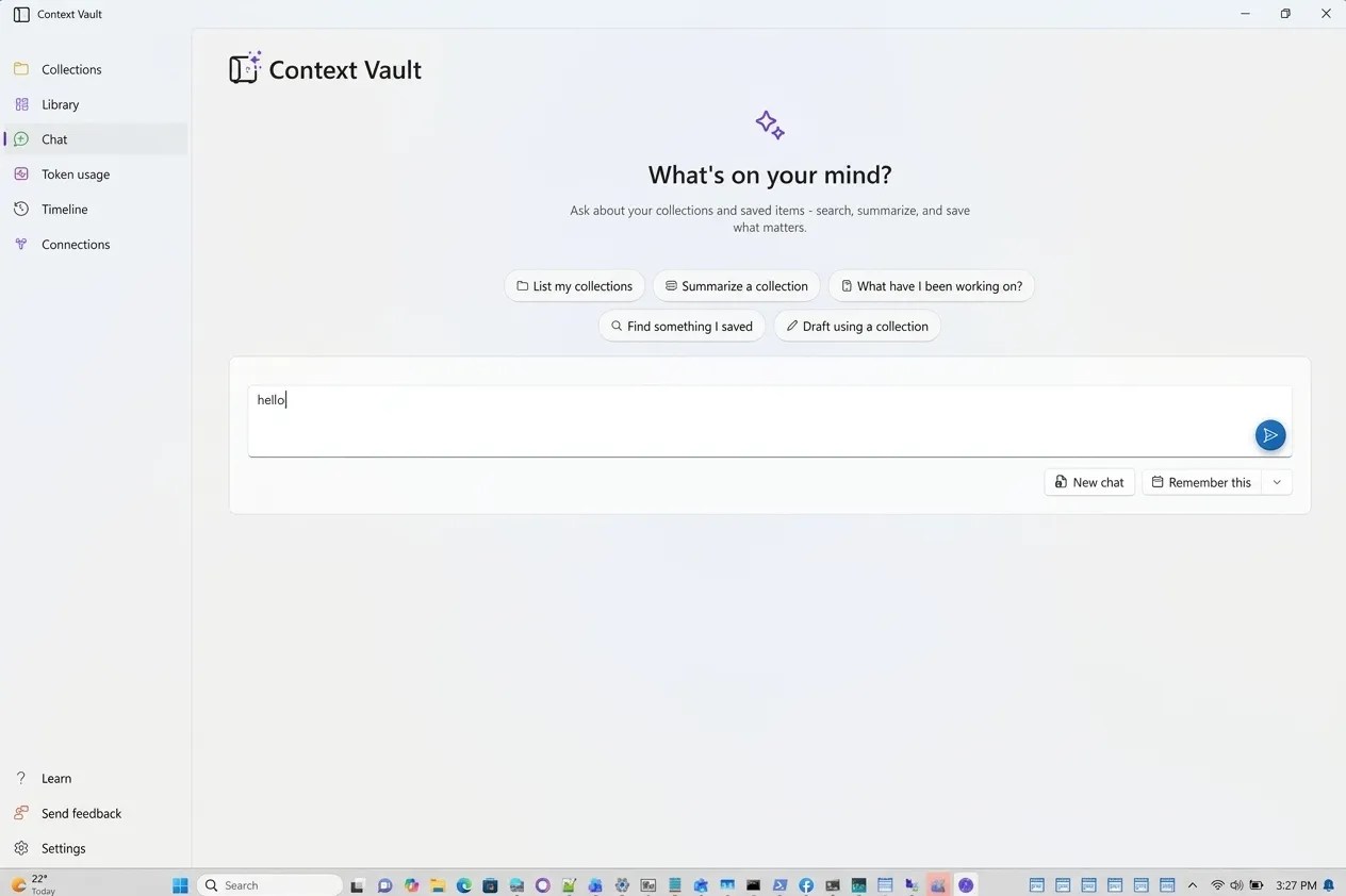 Context Vault chat view