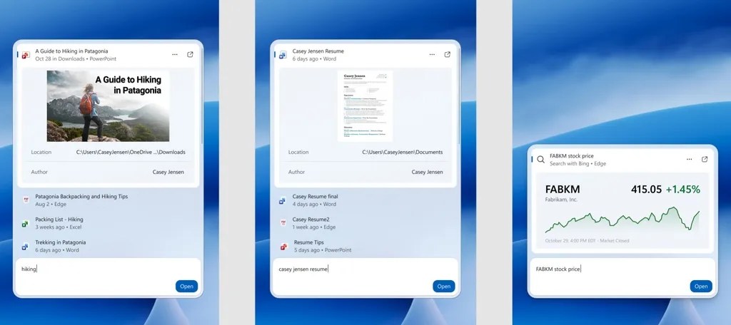 Windows Search inline preview