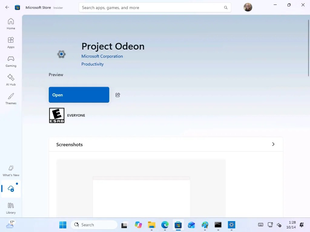 Project Odeon Store listing