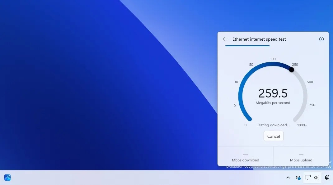 Ethernet internet speed test
