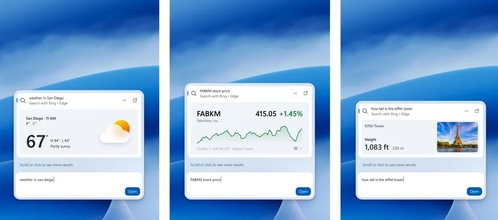 Search previews