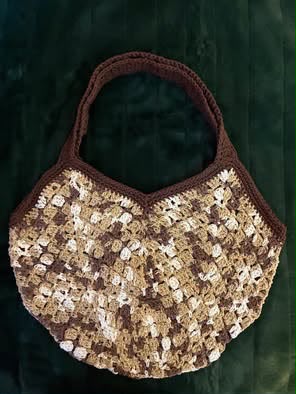 Chocolate Ombré Granny Square Hobo Bag