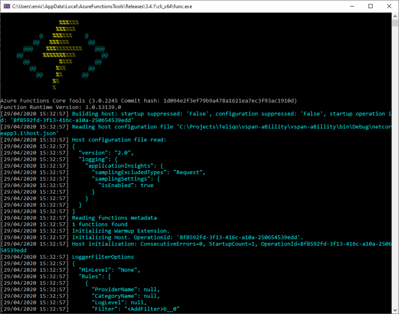 Azure Function up and running