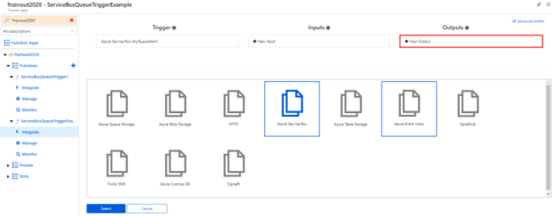 Integrate Output in Azure Function