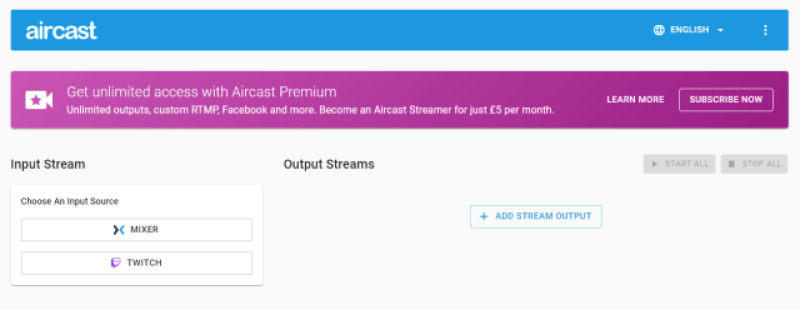 Aircast dashboard