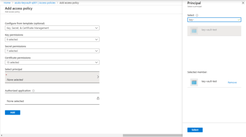 Add access policy