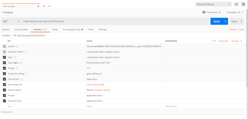 Invoices in Xero collection