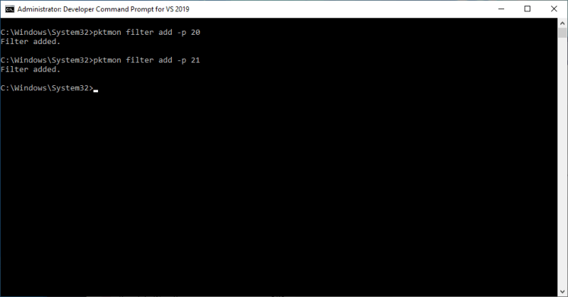 Configured packet filters