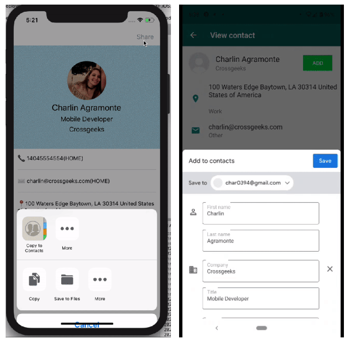 Contact Sharing in Xamarin Forms Contact Sharing in Xamarin Forms