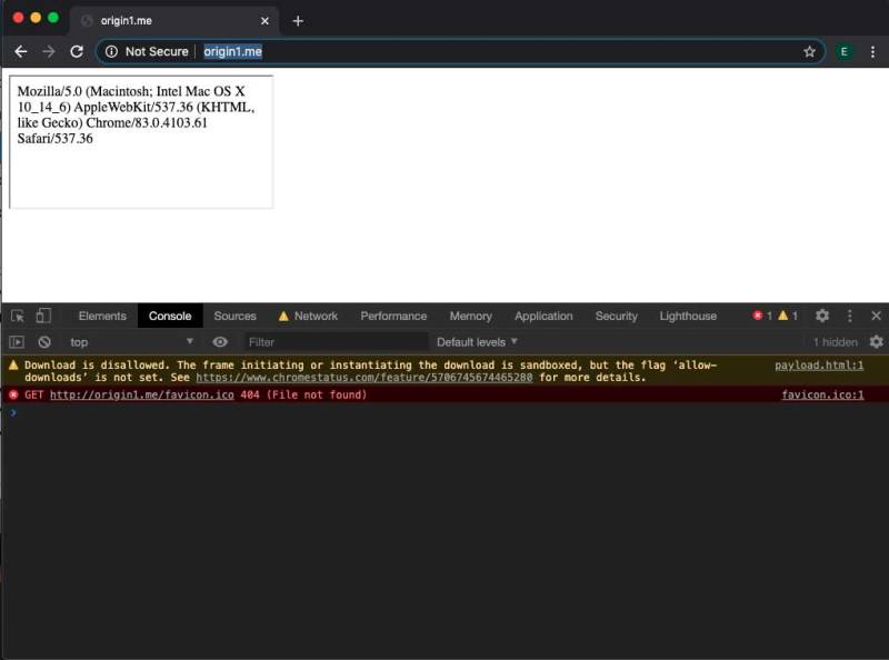 Chrome test blocked the download