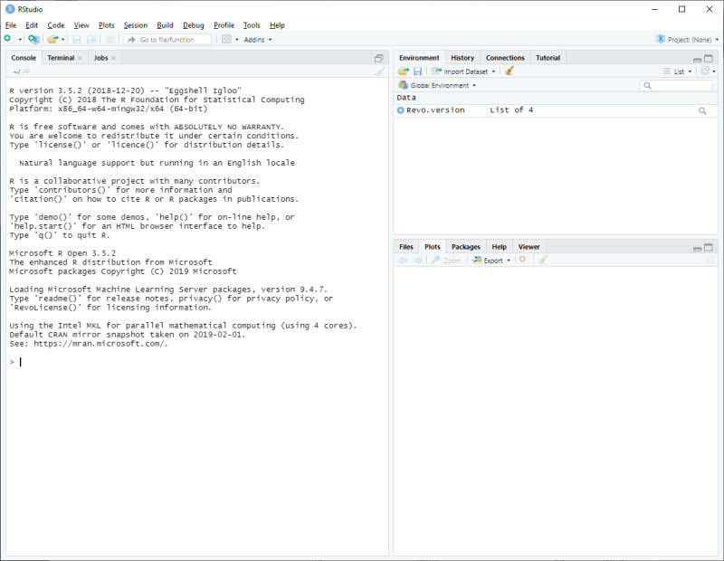 RStudio - First launch