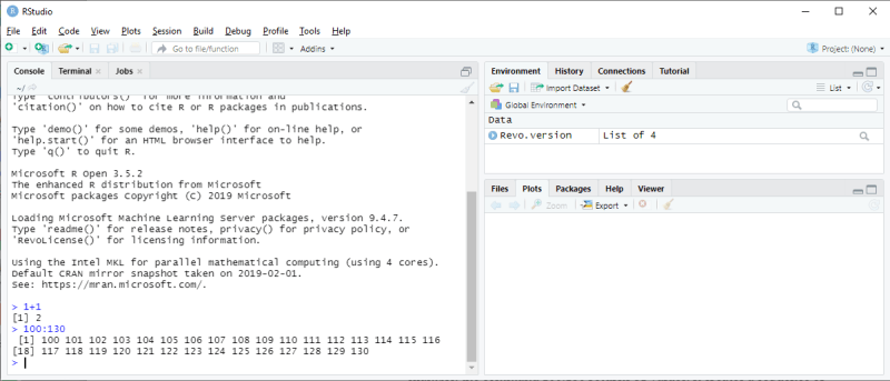 RStudio - First example