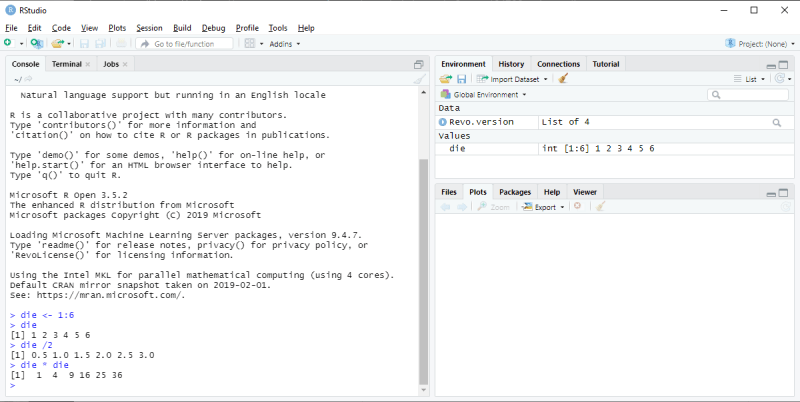 RStudio - Operation with an object