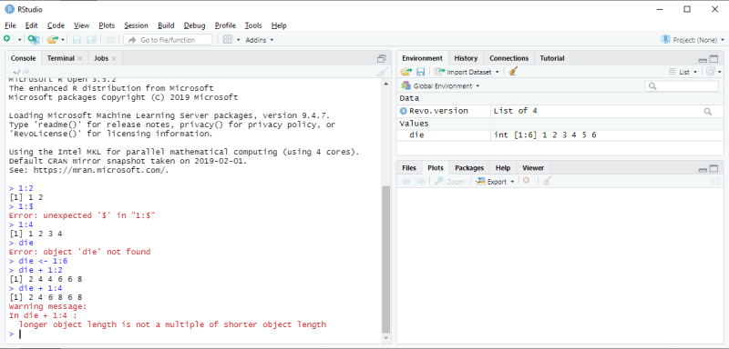 RStudio - Object operations