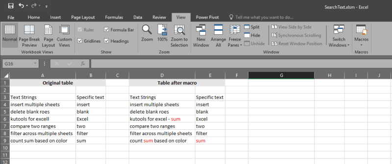 How to highlight specific text in Excel – Example