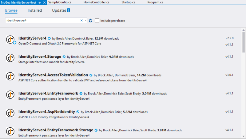 IdentityServer4 Nuget package