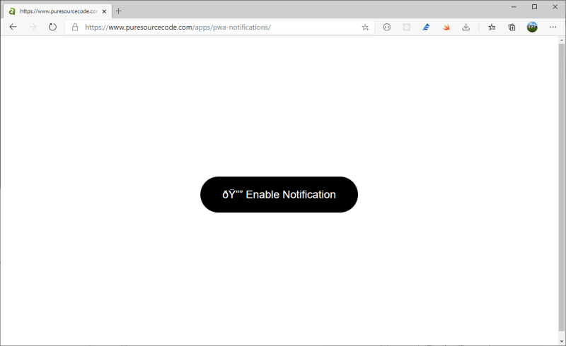 PWA notifications screenshot in Windows 10